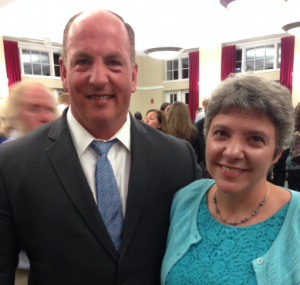 Judy Jacobs, President of the Friends of the Blue Hills wihth Senator Brian A. Joyce