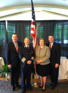 L toR: State Senator James Timilty, Chief John Grant, Selectman Katie Conlon, & Representative Walter Timilty