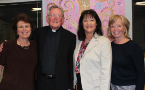 L to R: Mrs. Pam Vasta (Academic Advisor), Fr Arthur Wright (St. Mary's Pastor), Mrs. Mary Carberry (Incoming principal), Mrs. Janice Powell (St. Mary of the Hills Business Manager)