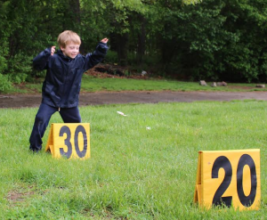 Braeden O'Brien tackles the obstacle course