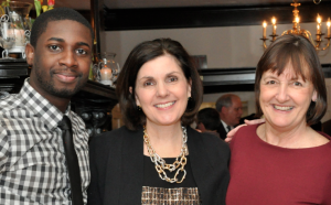 L to R: (L-R) Harry Gerard, Jocelyn Bresnahan, and Nancy Street; Jocelyn is the President of the Saint Rock Haiti Foundation. Harry and Nancy are from the Regis College Haiti Project.