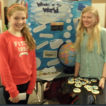 Pierce students with their science fair project, "Whales of the World."