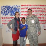Cunningham teacher Kelly Herbert along with Lt. Michael Pierce of the US Army and Felix Demiranda, one of Ms. Herbert’s students, participated in the Veteran’s Day ceremonies at Cunningham School.