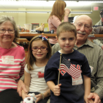 Martha and Joseph Ziniti, a US Air Force veteran, along with  their grandchildren Kaleb and Arielle Austin, attended the Veteran’s Day ceremonies at Cunningham school
