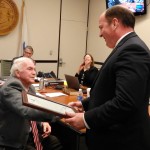 Senator Brian Joyce congratulating Bernie Lynch