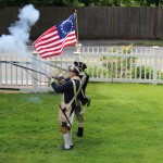 Members of 9th Mass. Regiment “shooting off muskets”